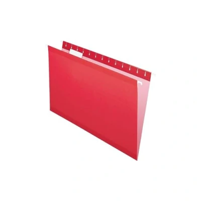 Image of Pendaflex Reinforced Hanging File Folders, Legal Size, Red, 1/5 Cut, 25/BX (4153 RED)