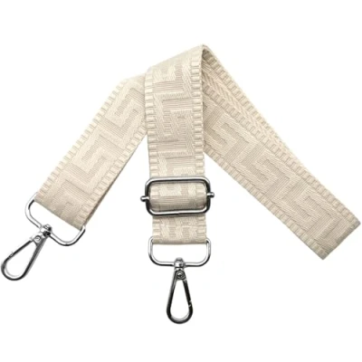 Image of Adjustable Shoulder Strap for Women Colorful Replacement Bag Width 3.8 cm with Silver Carabiners, Handbags, Crossbody, Pure Beige