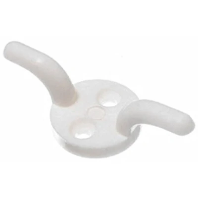 Image of Pack Of 16 Cleat Hook Roman Blind Cord White Plastic 50Mm 2 Inch