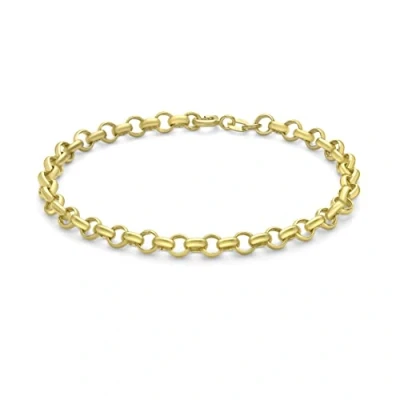 Image of Carissima Gold Women&#039;s 9 ct Yellow Hollow 4.6 mm Round Belcher Chain Bracelet of Length 18 cm/7 Inch