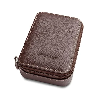 Image of Störtebekker® Premium Safety Razor Case Top Grade Made of Genuine Leather Sustainably Produced and Packaged, Café,
