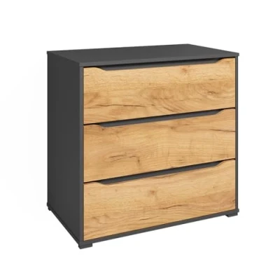 Image of Vicco Sideboard Ruben, Gold power oak, 80 x 77.6 cm with drawers
