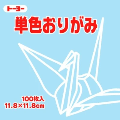 Image of Origami Paper Single Color with White Reverse 11.8cm, 100 Sheets by Toyo Japan, Pale Light Blue