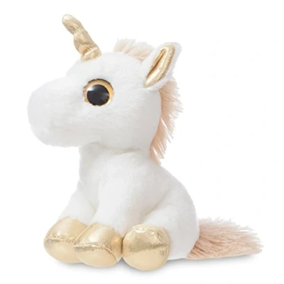 Image of Aurora, 60836, Sparkle Tales, Twinkle The Unicorn, 7In, White and Gold, Soft Toy