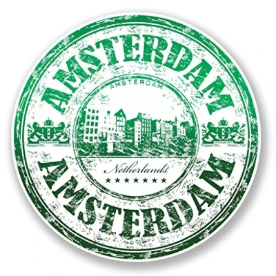 Image of 2 x 10cm/100mm Amsterdam Netherlands Vinyl Sticker Decal Laptop Travel Luggage Car Bike Sign Fun #6515