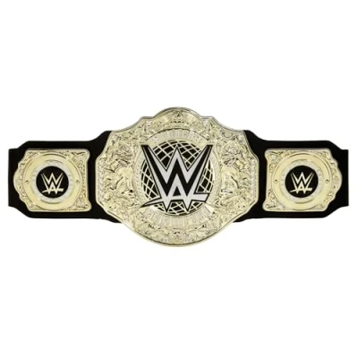Image of Mattel WWE Championship Title, World Heavyweight Role Play &amp; Costume Piece, Leather like Belt 3+ Feet with One Time Adjustment, HYF18