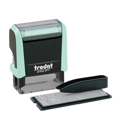 Image of Trodat DIY Self Inking Stamp Printy 4911 Pastel Green 3 lines, Black Print, 38 x 14 mm
