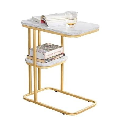 Image of SoBuy FBT110 G, Side Table with 2 Shelves, End Coffee Tea Bed Sofa Bedside