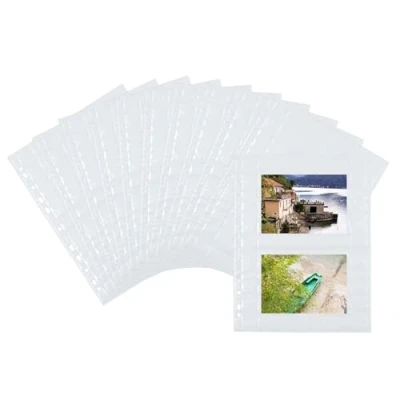 Image of HERMA Photo Pockets for Ring Binder Albums, Acid 15 x 10 cm / 6 4 inch Landscape Format, 1000 Pockets, White