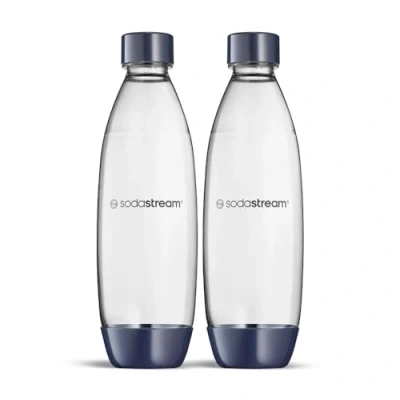 Image of sodastream Dishwasher Safe Fuse Bottles for Carbonator, Polyethylene Terephthalate (PET), Dark Blue, 1000 ml
