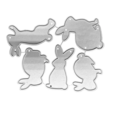 Image of LEJIAJU Easter Rabbits Metal Cutting Dies Stencil Scrapbooking Album Paper Card Mold