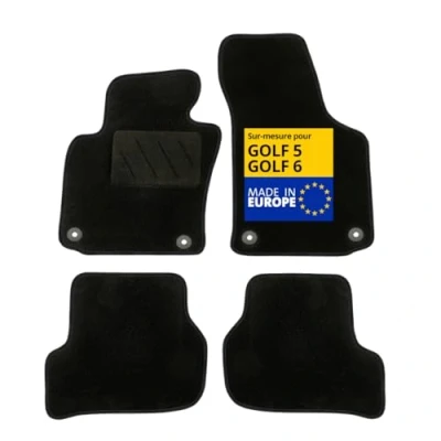 Image of DBS Car Floor Mats Tailored for Golf 5/6 With Fixing Clips Non Slip Galaxy Carpet Pack of 4