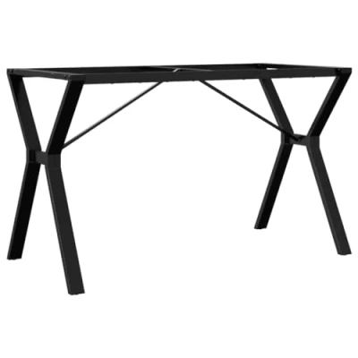 Image of vidaXL Cast Iron Dining Table Legs Y Frame Black Metal 120x60x73cm for Home/Office Furniture Projects, Easy Install