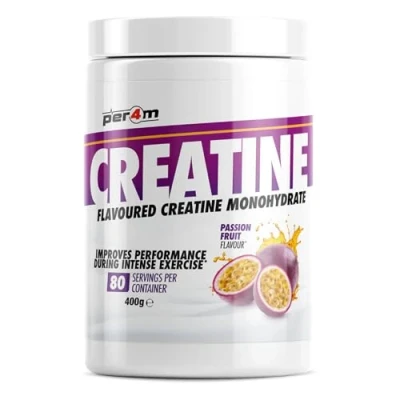 Image of Per4m Creatine Powder 80 Servings of Micronised Monohydrate Performance &amp; Strength 8 Flavours 400g (400g, Passionfruit)
