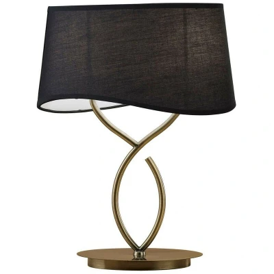 Image of Ninette Table Lamp 2 Light E14 Large, Antique Brass With Black Shade