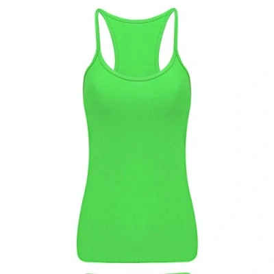 Image of Crazy Chick® Girls Microfiber Vest Top Children Plain Stretch Fancy Party Wear Tops Age 5 12 Years (9 10 Years, Green)
