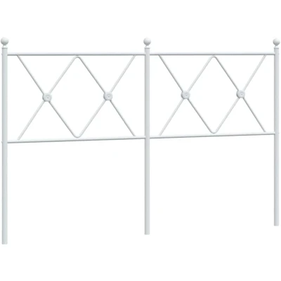 Image of vidaXL Metal Headboard Stylish White Steel Bedroom Bed Header for 137cm Mattress, Sturdy &amp; Supportive Design Home Frame