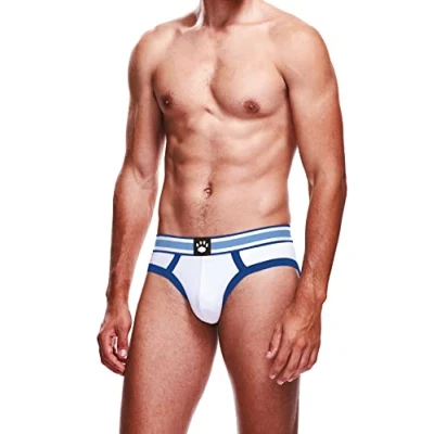 Image of Prowler White &amp; Blue Brief, Super Comfy With Elasticated Waist Band (Medium 30&quot; 32&quot;)