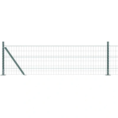 Image of vidaXL Euro Fence with 13 Flanged Posts 0.4x50 m Galvanised Steel