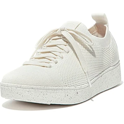 Image of Fitflop Women&#039;s Rally e01 Multi Knit Trainers Sneaker, Cream, 3 UK
