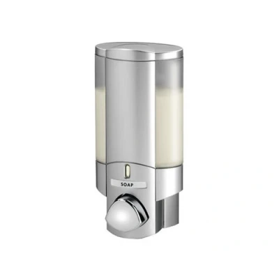 Image of Aviva Dispenser Satin Silver finish Secure adhesive fixing no screws required