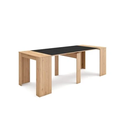 Image of Skraut Home Extendable Console table Folding Dining 220 For 10 diners Modern Style Oak and Black