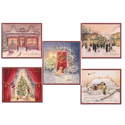 Image of Clintons: Christmas Cards, Traditional Multi Design Box, Pack of 10, 5 Designs, Xmas Cards Pack, 200 x 230, 1180986