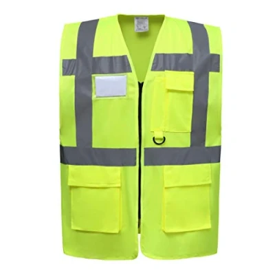 Image of Yellow Zipped Hi Vis Viz Safety Vest Waistcoat Reflective High Visibility EN471 BS large