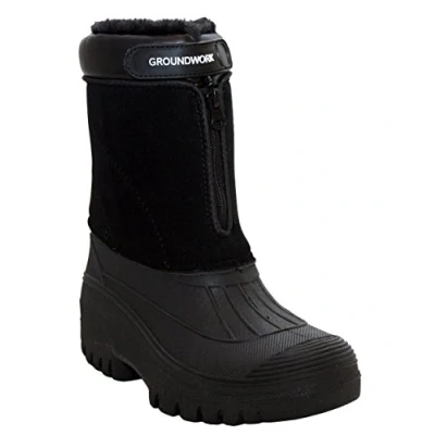 Image of Groundwork Originals Mens Mid Calf Water Resistant Snow Rain Thermal Fur Fleece Lined Winter Mud Mucker Farm Yard Boots (UK 7/EU 41)