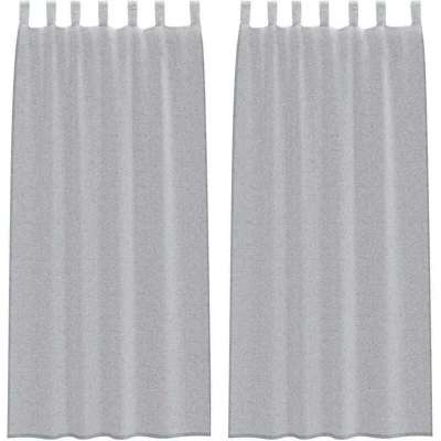 Image of Curtains with 2 pcs Dark gray 140 x 260 cm Polyester Vidaxl