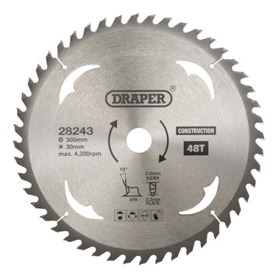 Image of Draper TCT Construction Circular Saw Blade, 305 x 30mm, 48T