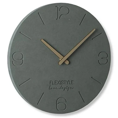 Image of FLEXISTYLE Wall Clock, HDF Forescolor, Grey (Grey 3), 30 cm