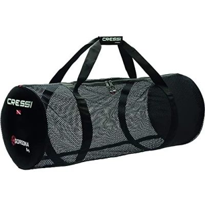 Image of Cressi Gorgona Bag Black Foldable Net Travel for Carrying or Rinsing Aquatic Equipment, Black, One Size, Unisex