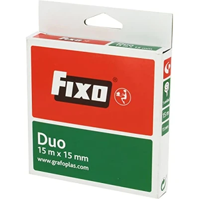 Image of FIXO Duo 75600200 Double Sided Adhesive Tape, 15mmx15m, Acid and Lignine Free, Perfect for Crafts with EVA Scrapbooking, Transparent