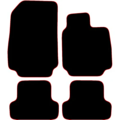 Image of Carsio Carpet Car Mats For Renault Clio 2005 2009 Tailored Fit Floor Mat Complete Accessory Black Custom Fitted All Weather, Anti Slip Backing &amp; Red Trim