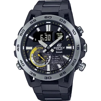 Image of Casio Gents 52.00mm Quartz Watch with Black Analogue dial and Plastic/Resin Bracelet Strap ECB 40DC 1AEF