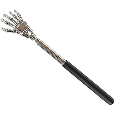 Image of ebuyerfix Telescopic Back Scratcher, Claw Metal Massager Tool with Soft Rubber Handles, Portable Massage and Itching Relief Stainless Steel Extendable Body Head Scratcher