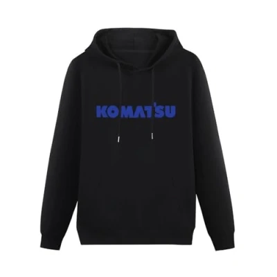 Image of CELeus Komatsu Hoody Bulldozer Digger Enthusiast Hoodies Long Sleeve Pullover Loose Men Sweatershirt Size L Black