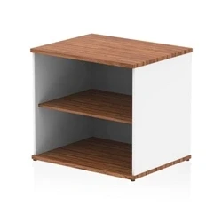 Image of Impulse 600mm Deep Desk High Bookcase Walnut and White