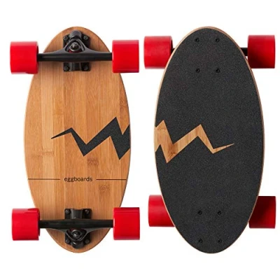 Image of Eggboards Mini Longboard The Original Bamboo Wood Cruiser Skateboard for Adults and Kids. Easy to Carry, Smooth Ride