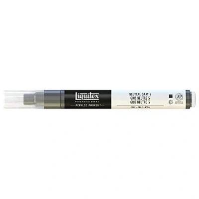 Image of Liquitex 4625599 2 4 mm Fine Nib Paint Marker Neutral Grey 5