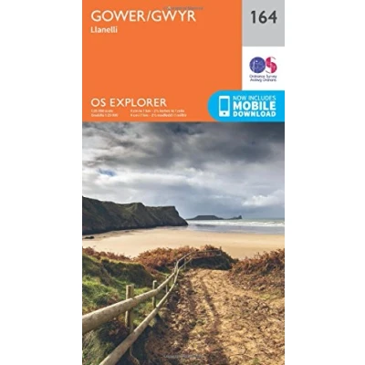 Image of Explorer 164 Gower &amp; Llanelli Map With Digital Version
