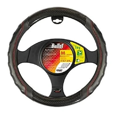 Image of Lampa 32975 Steering Wheel Cover Bullet Black/Red, 37 39 cm