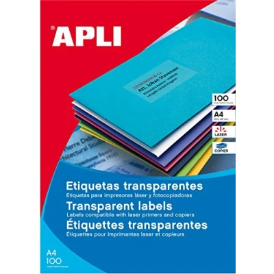Image of APLI White Printable Labels Polyester 20 hojas Translucent
