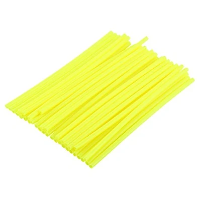 Image of Wheel Spoke Wraps, 36Pcs Universal Rim Cover Reusable Protector Motocross Skins off Road Motorcycle Guards(Yellow)