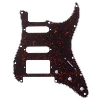 Image of Musiclily Pro 11 Hole HSS Strat Pickguard Modern Style Scratch Plate for American/Mexican Fender Stratocaster Floyd Rose Bridge Cut Electric Guitar, 4Ply Tortoise Shell