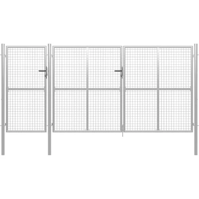 Image of vidaXL Garden Gate Steel 400x150 cm Silver