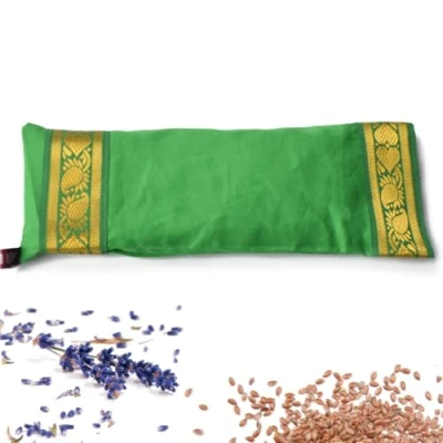 Image of Yoga United 100% Cotton Lavender and Linseed Eye Pillow for Yoga, Relaxation, Meditation, Travel Gift or Tired Eyes, Headaches grass green