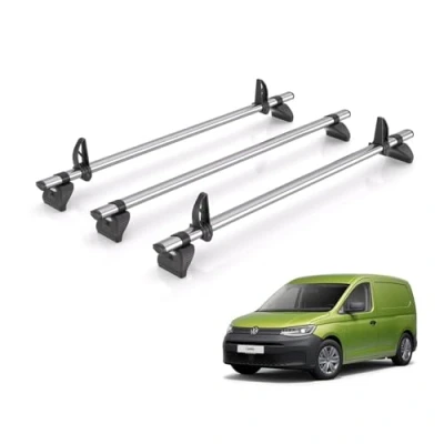 Image of Rhino Roof Rack for VW Caddy 2020+ [Suitable Both Standard and Maxi Models] 3 Bars + Loadstops KD3FL/KLS2
