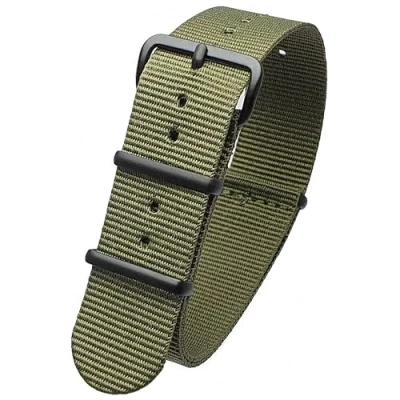 Image of Talk Time G10 NATO Olive Green Watch Strap Black Buckle 24mm